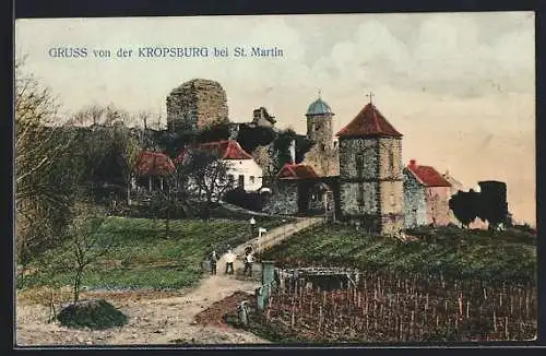 AK St. Martin / Pfalz, Blick auf die Kropsburg