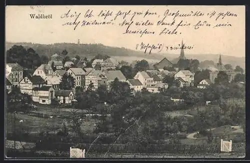 AK Waldbröl, Blick auf den Ort aus der Vogelschau