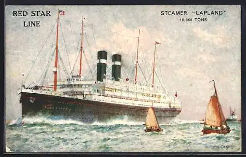 Künstler-AK Passagierschiff Lapland in voller Fahrt