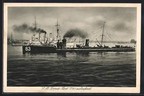 AK SM Torpedoboot V. 163 auslaufend