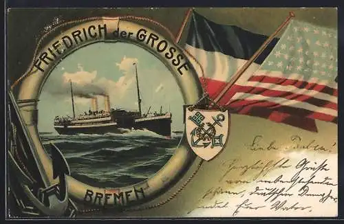 AK Dampfer Friedrich der Grosse auf See