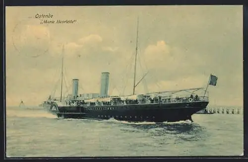AK Ostende, Marie Henriette, Passagierschiff
