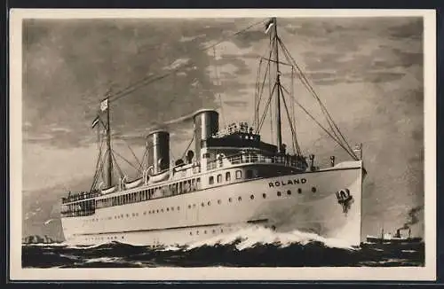 AK Passagierschiff Roland auf hoher See