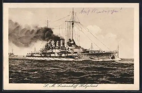 AK S.M. Linienschiff Helgoland auf See