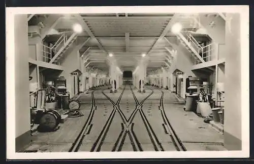 AK Fährschiff Deutschland, Wagendeck für Eisenbahn