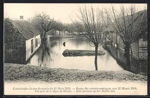 AK Melsele, Ramp der overstroomingen van 12 Maart 1906, Zicht genomen op den Melsele dijk