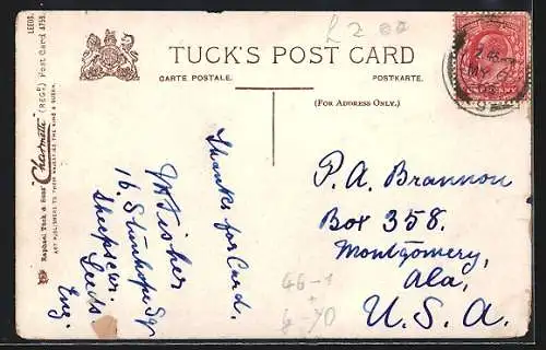 AK Leeds, Briggate, Strassenbahn