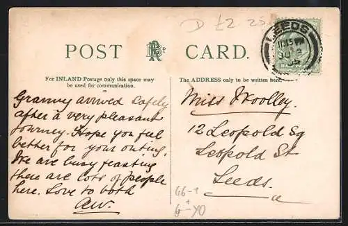 AK Leeds, Briggate, Strassenbahn