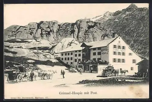 AK Grimsel, Hospiz mit Postkutsche
