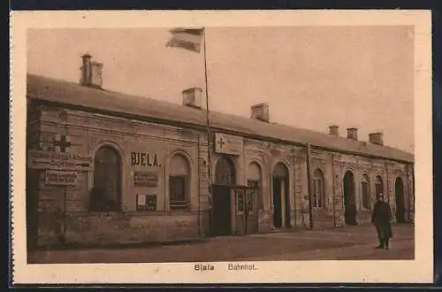 AK Biala, Ansicht vom Bahnhof