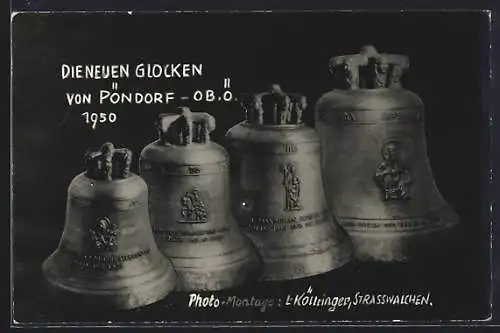 AK Pöndorf /Ob. Ö., Neue Glocken im Jahr 1950