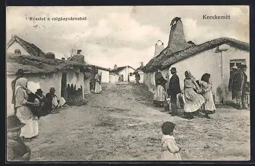 AK Kecskemet, Reszlet a cziganyvaros, Sinti und Roma / Zigeuner