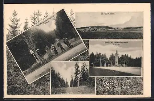 AK Oberhof / Thüringen, Neue Ausspanne bei Tambach, Rondell auf dem Pfannthalsrasen, R beim Kerngrundanfang