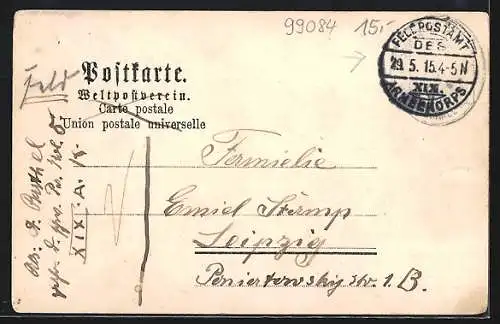 Lithographie Erfurt, Post, Rathaus, Totalansicht