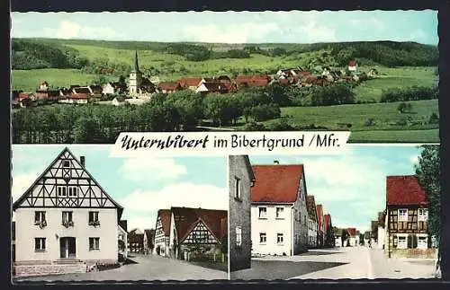 AK Unternbibert, Strassenmotive und Ortsansicht