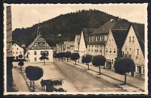 AK Pegnitz, Strassenansicht mit Blick zum Schlossberg