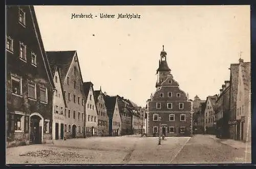 AK Hersbruck, Unterer Marktplatz mit Geschäften