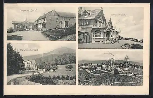 AK Friedrichroda, Hotel Kleiner Inselsberg, Gothaischer Gasthof, Preussischer Gasthof
