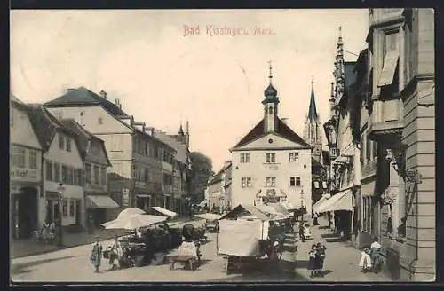 AK Bad Kissingen, Strassenpartie am Markt