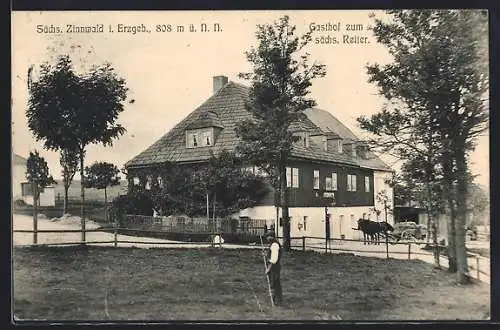 AK Zinnwald i. Erzgeb., Gasthaus zum sächsischen Reiter