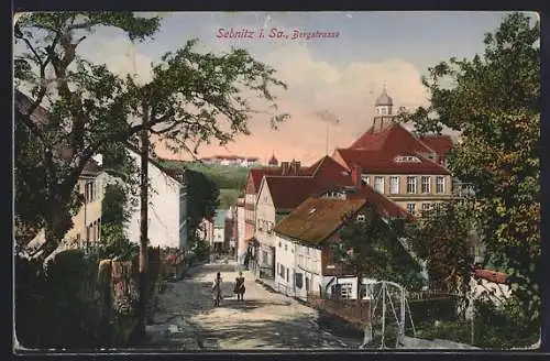 AK Sebnitz i. Sa., Bergstrasse im Ort