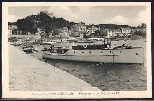 AK Porquerolles, Panorama vu de la Jetée