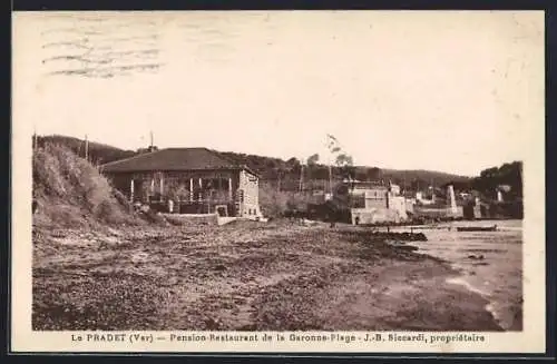 AK Le Pradet, Pension-Restaurant de la Garonne-Plage, J.-B. Siccardi, propriétaire