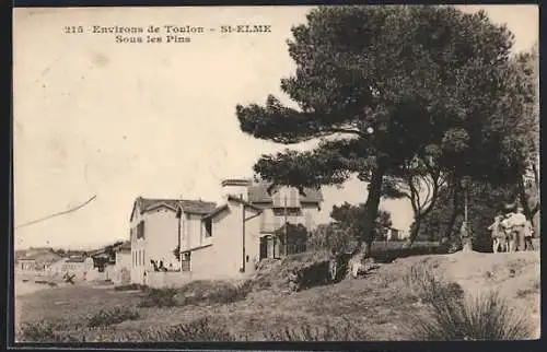 AK Saint-Elme, Sous les pins avec vue sur les maisons et les arbres