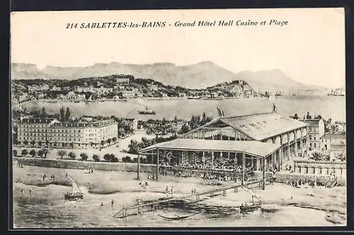 AK Sablettes-les-Bains, Grand Hôtel Hall Casino et Plage