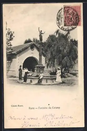 AK Rians, Fontaine du Caramp et visiteurs élégants