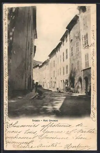AK Signes, Rue Grande et ses maisons anciennes