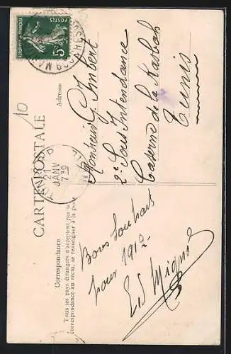 AK Carnoules, Cours Victor-Hugo et clocher de l`église