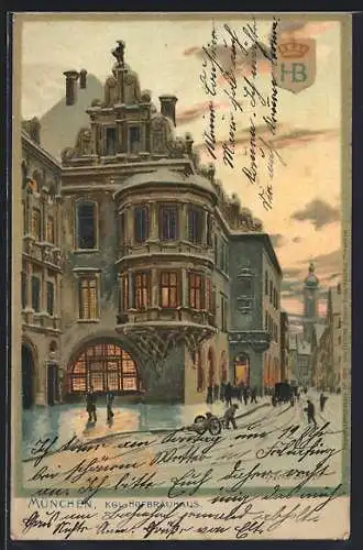 Künstler-AK Zeno Diemer: München, verschneites Hofbräuhaus