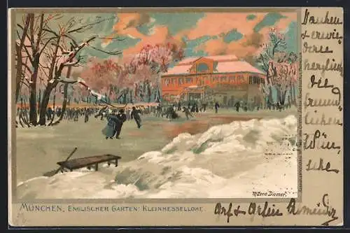 Künstler-AK Zeno Diemer: München, Englischer Garten, Schloss Kleinhessellohe