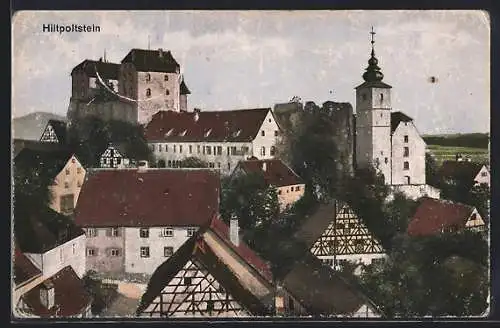 AK Hiltpoltstein / Fränk. Schweiz, Teilansicht des Ortes mit Kirchturm
