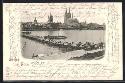 AK Köln, Panorama von Deutz aus gesehen
