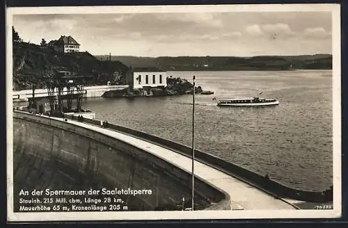 AK Saaletalsperre, Blick auf die Sperrmauer
