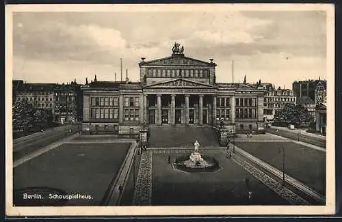AK Berlin, Schauspielhaus mit Denkmal