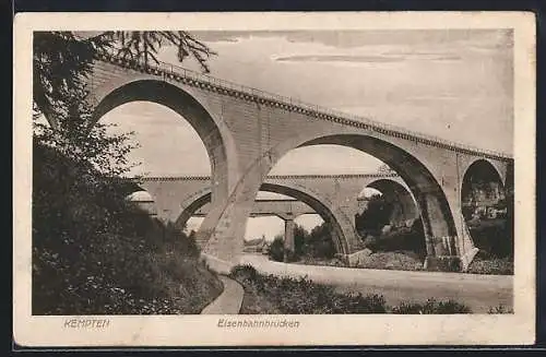 AK Kempten / Allgäu, Ansicht der Eisenbahnbrücken