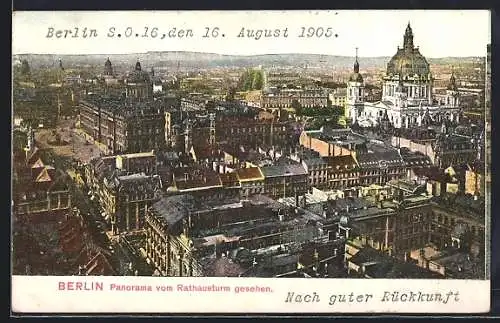 AK Berlin, Panorama vom Rathausturm aus