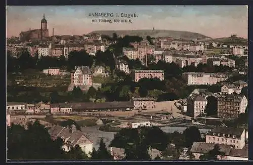 AK Annaberg / Erzgebirge, Panorama mit Pöhlberg