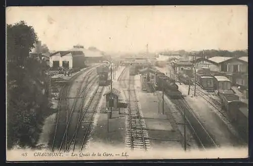 AK Chaumont, Les Quais de la Gare, Bahnhof