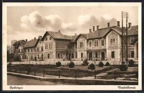 AK Gyékényes, Vasútállomás, Bahnhof