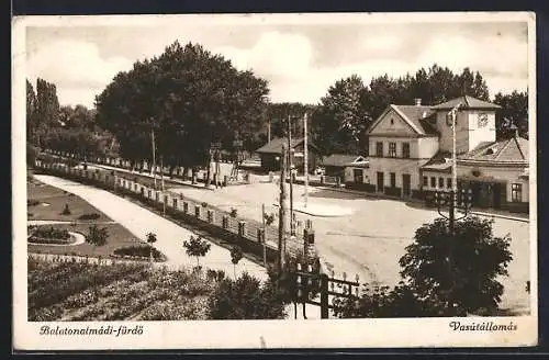 AK Balatonalmádi, Vasútállomás, Bahnhof