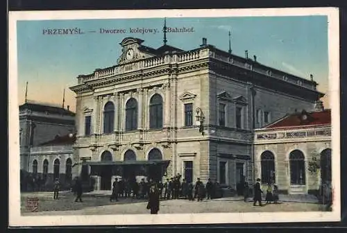 AK Przemysl, Bahnhof mit Vorplatz