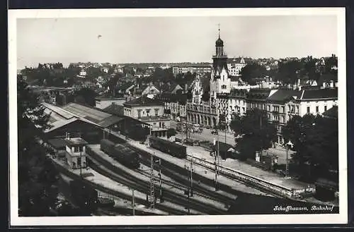 AK Schaffhausen, Bahnhof aus der Vogelschau