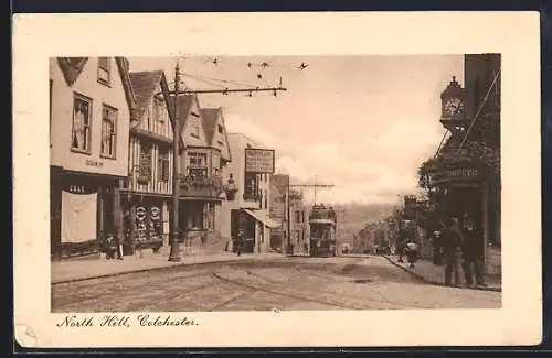 AK Colchester, North Hill, Strassenbahn