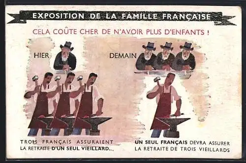 AK Exposition de la Famille Francaise, Kinderfürsorge