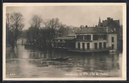 AK Chatou, Inondations de 1910