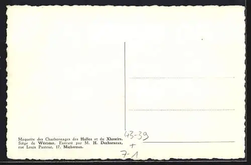 AK Maquette des Charbonnages des Halles et du Xhawirs